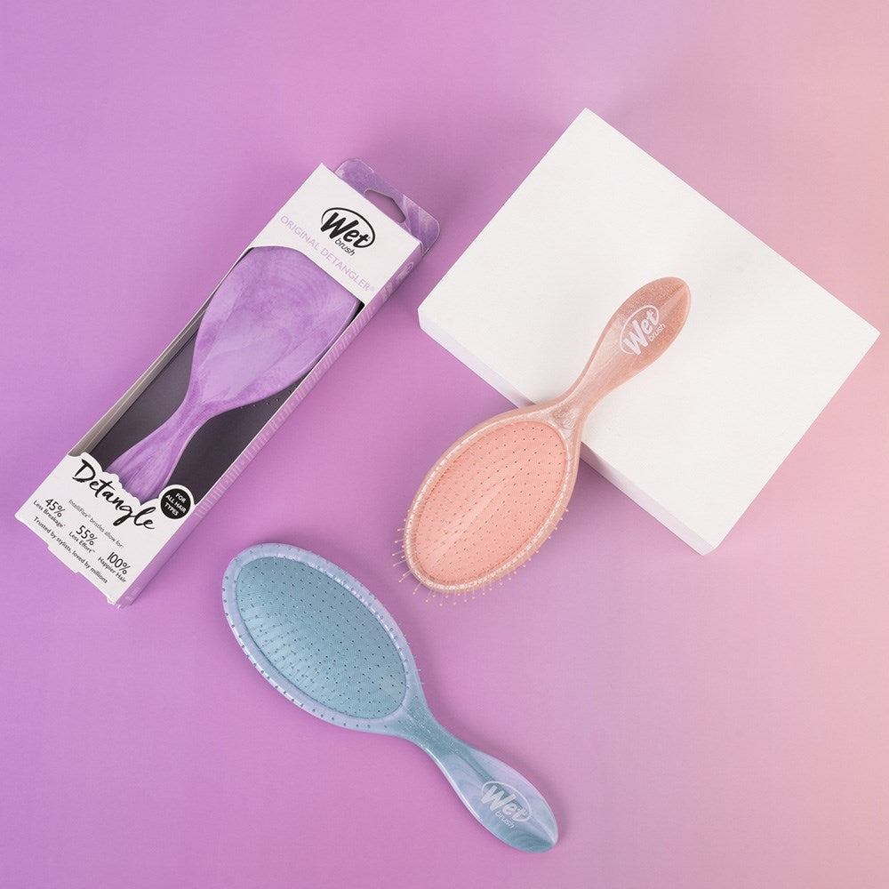 Wet Brush Glitter Waves Coral