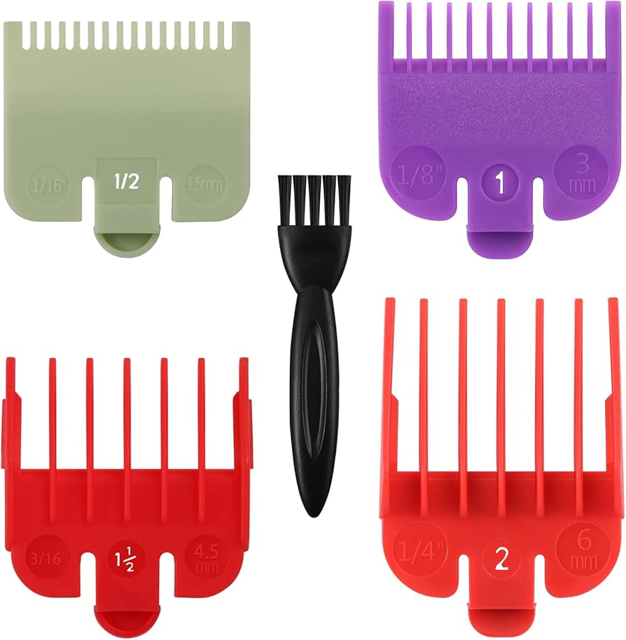 Wahl Professional Clipper Guide 4 Pack with Cutting Lengths from 1/8" to 1/2", For Professional Barbers and Stylists