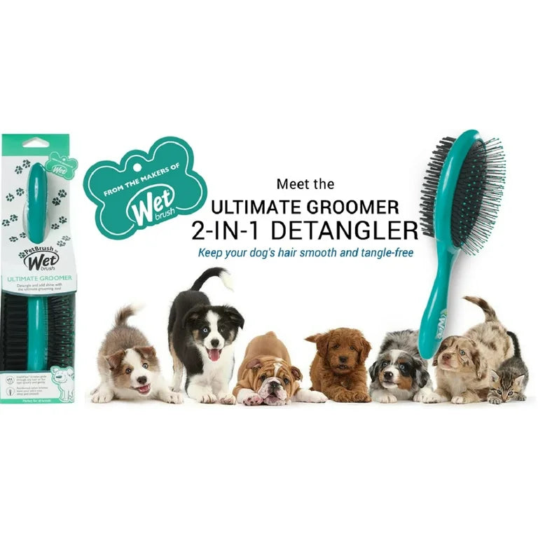 Wet Brush Pet Shine Double Side Brush Teal